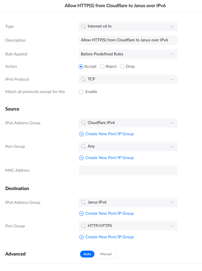 Allow HTTP IPv6